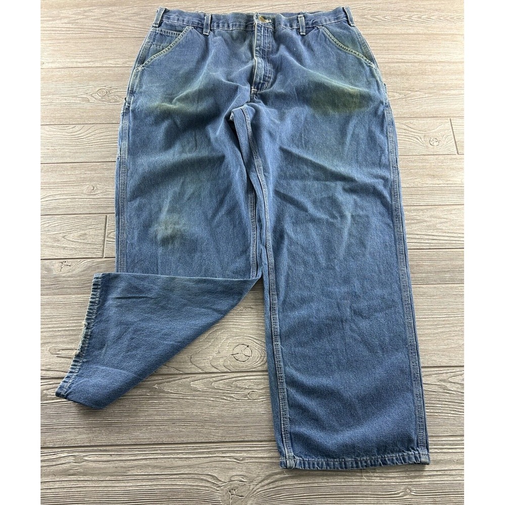 Carhartt B13 DST Dungaree Fit Carpenter Denim Blue Work Jeans Mens 40X30